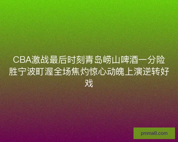 CBA激战最后时刻青岛崂山啤酒一分险胜宁波町渥全场焦灼惊心动魄上演逆转好戏